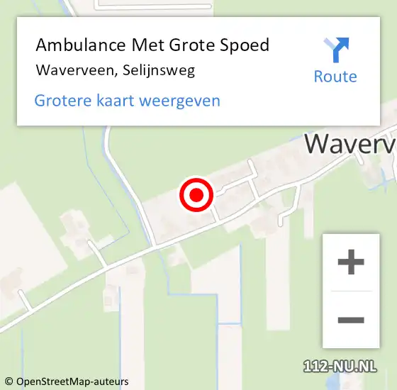 Locatie op kaart van de 112 melding: Ambulance Met Grote Spoed Naar Waverveen, Selijnsweg op 10 april 2018 16:44