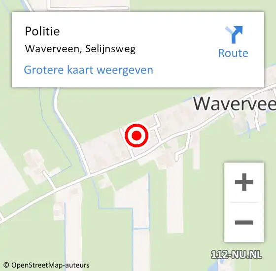 Locatie op kaart van de 112 melding: Politie Waverveen, Selijnsweg op 10 april 2018 16:55