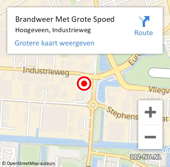 Locatie op kaart van de 112 melding: Brandweer Met Grote Spoed Naar Hoogeveen, Industrieweg op 10 april 2018 17:43