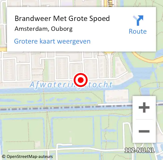 Locatie op kaart van de 112 melding: Brandweer Met Grote Spoed Naar Amsterdam, Ouborg op 10 april 2018 18:01