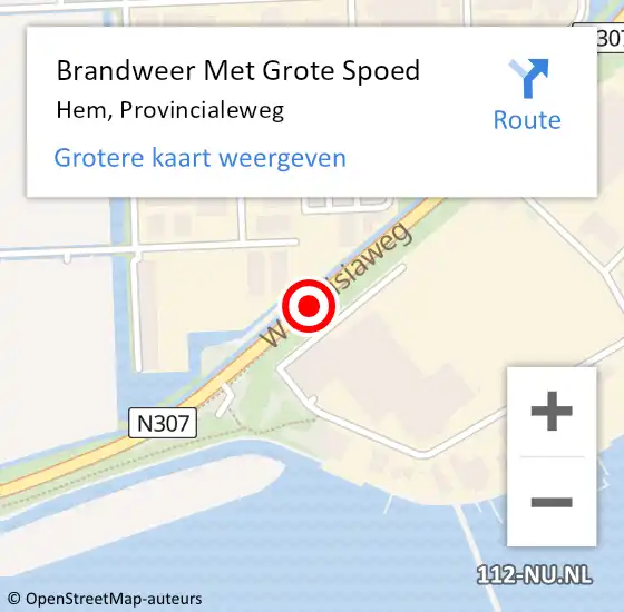 Locatie op kaart van de 112 melding: Brandweer Met Grote Spoed Naar Hem, Provincialeweg op 10 april 2018 18:20