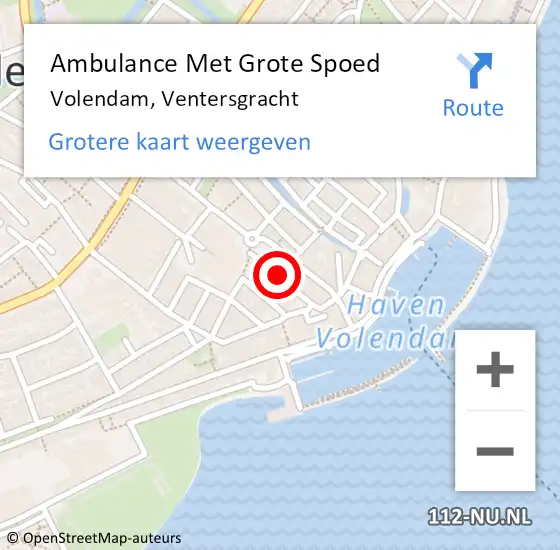 Locatie op kaart van de 112 melding: Ambulance Met Grote Spoed Naar Volendam, Ventersgracht op 10 april 2018 18:37