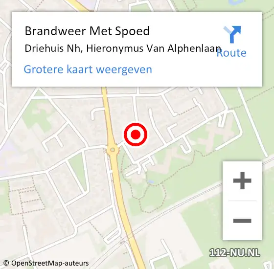 Locatie op kaart van de 112 melding: Brandweer Met Spoed Naar Driehuis Nh, Hieronymus Van Alphenlaan op 10 april 2018 18:39