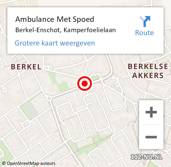 Locatie op kaart van de 112 melding: Ambulance Met Spoed Naar Berkel-Enschot, Kamperfoelielaan op 10 april 2018 18:58
