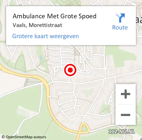 Locatie op kaart van de 112 melding: Ambulance Met Grote Spoed Naar Vaals, Morettistraat op 10 april 2018 19:03