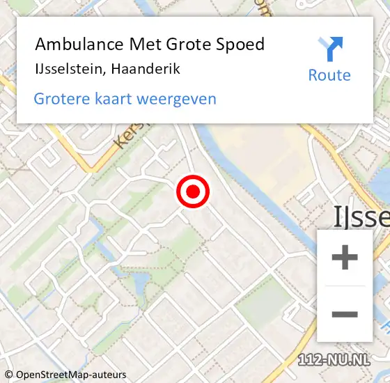 Locatie op kaart van de 112 melding: Ambulance Met Grote Spoed Naar IJsselstein, Haanderik op 10 april 2018 19:27