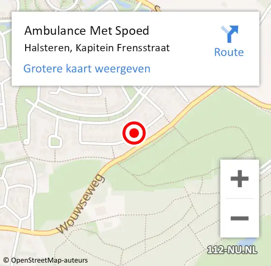 Locatie op kaart van de 112 melding: Ambulance Met Spoed Naar Halsteren, Kapitein Frensstraat op 10 april 2018 20:00