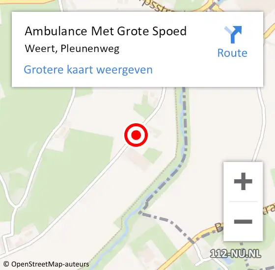 Locatie op kaart van de 112 melding: Ambulance Met Grote Spoed Naar Weert, Pleunenweg op 10 april 2018 20:18