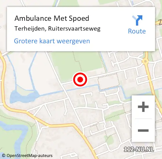 Locatie op kaart van de 112 melding: Ambulance Met Spoed Naar Terheijden, Ruitersvaartseweg op 10 april 2018 21:49