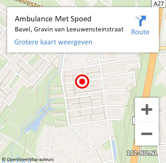 Locatie op kaart van de 112 melding: Ambulance Met Spoed Naar Bavel, Gravin van Leeuwensteinstraat op 10 april 2018 23:31