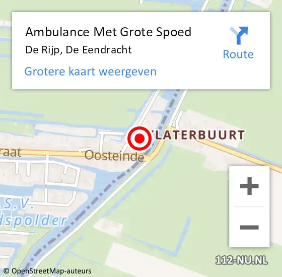 Locatie op kaart van de 112 melding: Ambulance Met Grote Spoed Naar De Rijp, De Eendracht op 11 april 2018 00:13