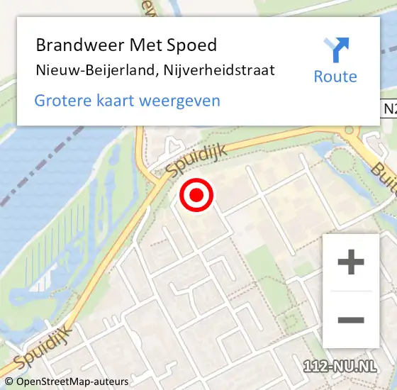 Locatie op kaart van de 112 melding: Brandweer Met Spoed Naar Nieuw-Beijerland, Nijverheidstraat op 11 april 2018 00:29