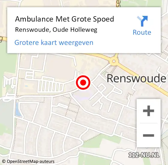 Locatie op kaart van de 112 melding: Ambulance Met Grote Spoed Naar Renswoude, Oude Holleweg op 11 april 2018 02:20