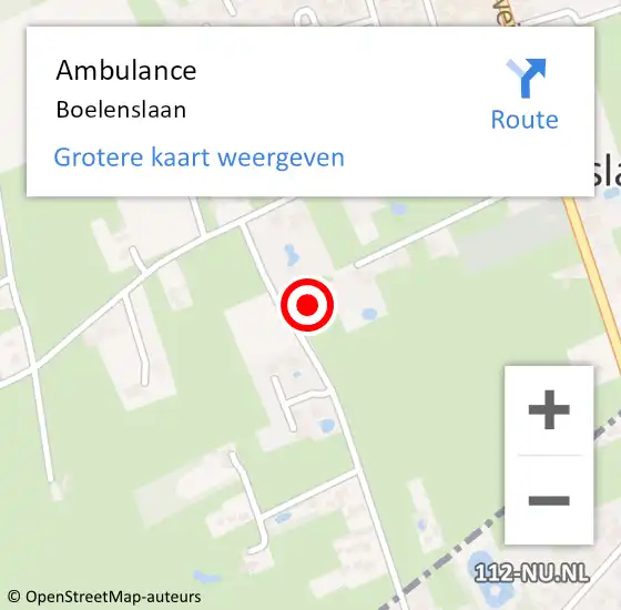 Locatie op kaart van de 112 melding: Ambulance Boelenslaan op 11 april 2018 06:56