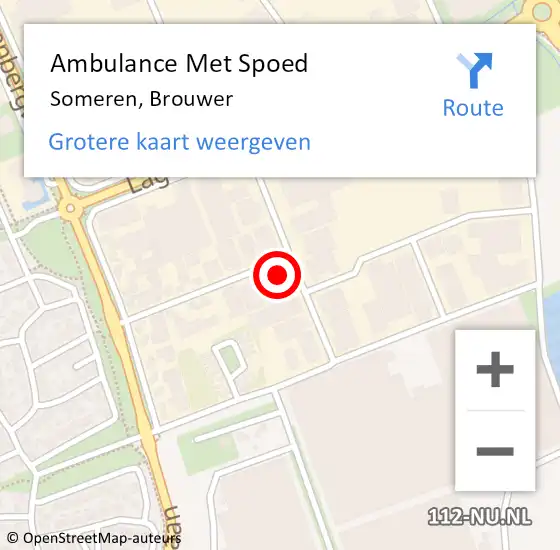 Locatie op kaart van de 112 melding: Ambulance Met Spoed Naar Someren, Brouwer op 11 april 2018 08:04