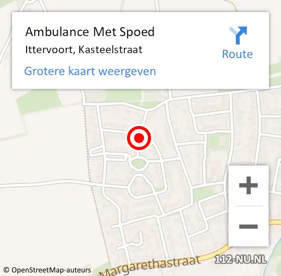 Locatie op kaart van de 112 melding: Ambulance Met Spoed Naar Ittervoort, Kasteelstraat op 11 april 2018 08:13