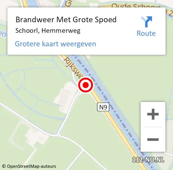 Locatie op kaart van de 112 melding: Brandweer Met Grote Spoed Naar Schoorl, Hemmerweg op 11 april 2018 08:17