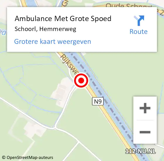 Locatie op kaart van de 112 melding: Ambulance Met Grote Spoed Naar Schoorl, Hemmerweg op 11 april 2018 08:17