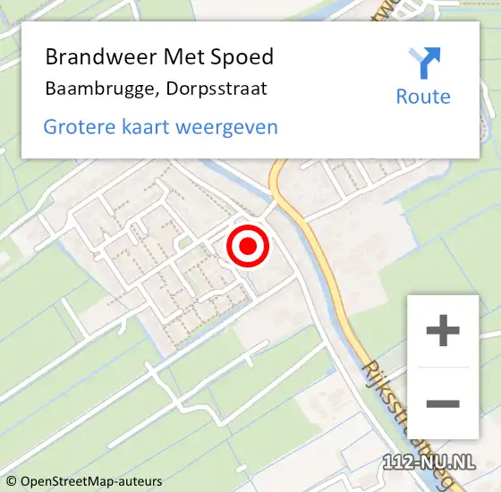 Locatie op kaart van de 112 melding: Brandweer Met Spoed Naar Baambrugge, Dorpsstraat op 11 april 2018 08:49