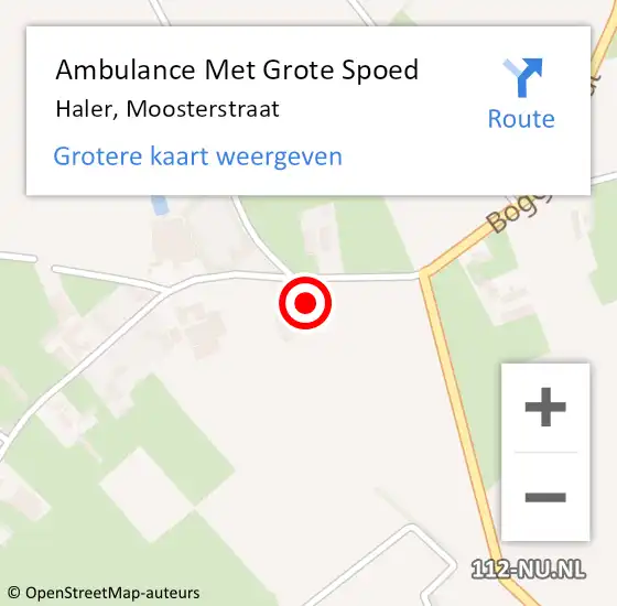 Locatie op kaart van de 112 melding: Ambulance Met Grote Spoed Naar Haler, Moosterstraat op 23 september 2013 10:15