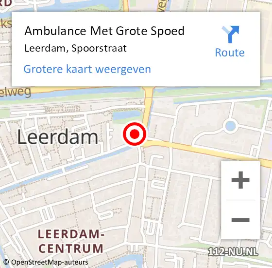 Locatie op kaart van de 112 melding: Ambulance Met Grote Spoed Naar Leerdam, Spoorstraat op 11 april 2018 09:45