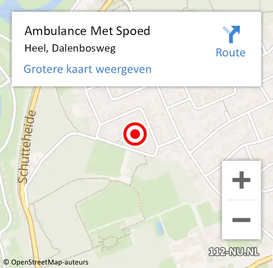 Locatie op kaart van de 112 melding: Ambulance Met Spoed Naar Heel, Dalenbosweg op 11 april 2018 10:30