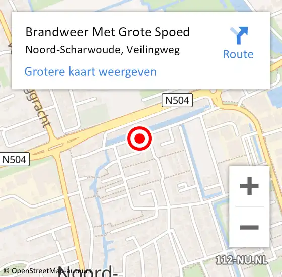 Locatie op kaart van de 112 melding: Brandweer Met Grote Spoed Naar Noord-Scharwoude, Veilingweg op 11 april 2018 11:59