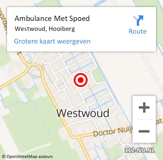 Locatie op kaart van de 112 melding: Ambulance Met Spoed Naar Westwoud, Hooiberg op 11 april 2018 13:03