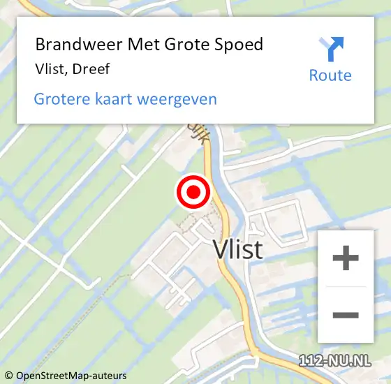 Locatie op kaart van de 112 melding: Brandweer Met Grote Spoed Naar Vlist, Dreef op 11 april 2018 13:48