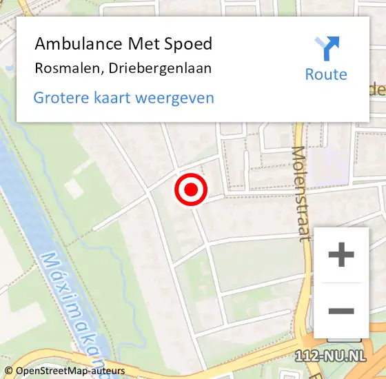 Locatie op kaart van de 112 melding: Ambulance Met Spoed Naar Rosmalen, Driebergenlaan op 11 april 2018 14:31