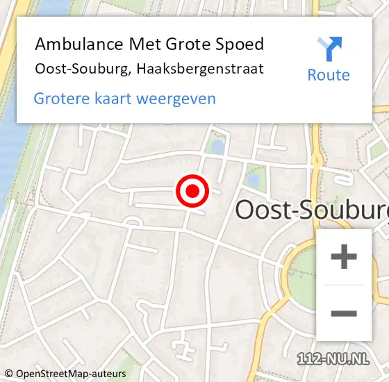 Locatie op kaart van de 112 melding: Ambulance Met Grote Spoed Naar Oost-Souburg, Haaksbergenstraat op 11 april 2018 14:32