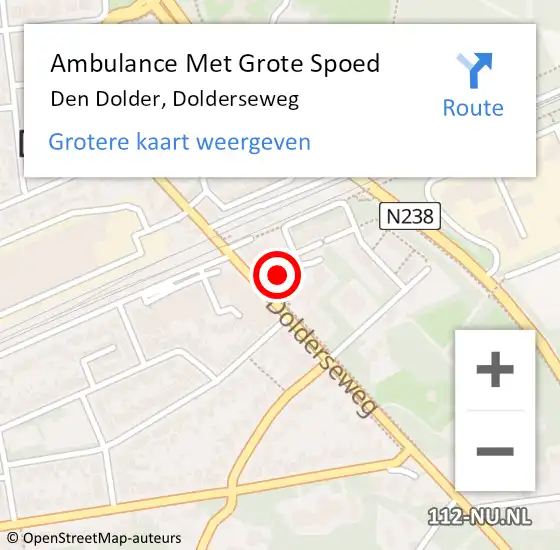 Locatie op kaart van de 112 melding: Ambulance Met Grote Spoed Naar Den Dolder, Dolderseweg op 11 april 2018 16:23