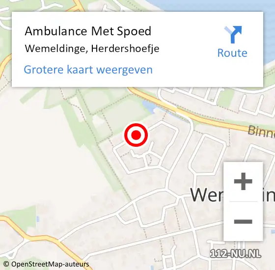 Locatie op kaart van de 112 melding: Ambulance Met Spoed Naar Wemeldinge, Herdershoefje op 11 april 2018 16:40