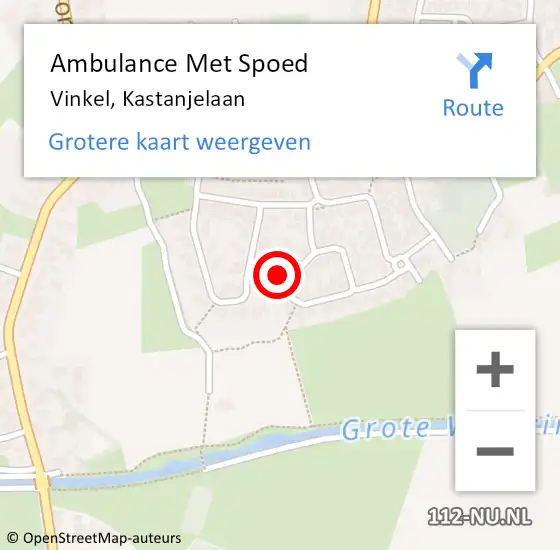 Locatie op kaart van de 112 melding: Ambulance Met Spoed Naar Vinkel, Kastanjelaan op 11 april 2018 18:33