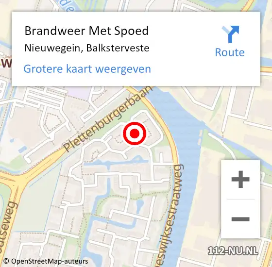 Locatie op kaart van de 112 melding: Brandweer Met Spoed Naar Nieuwegein, Balksterveste op 11 april 2018 19:02