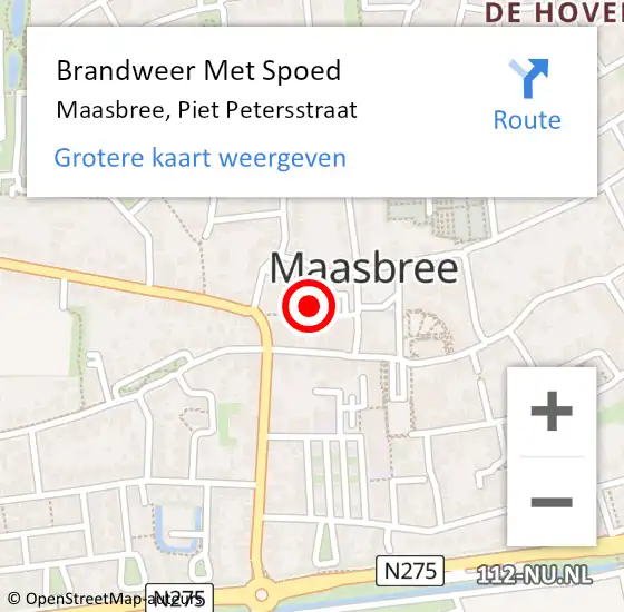 Locatie op kaart van de 112 melding: Brandweer Met Spoed Naar Maasbree, Piet Petersstraat op 11 april 2018 19:26