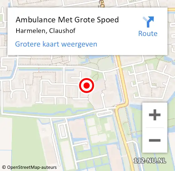 Locatie op kaart van de 112 melding: Ambulance Met Grote Spoed Naar Harmelen, Claushof op 11 april 2018 20:25