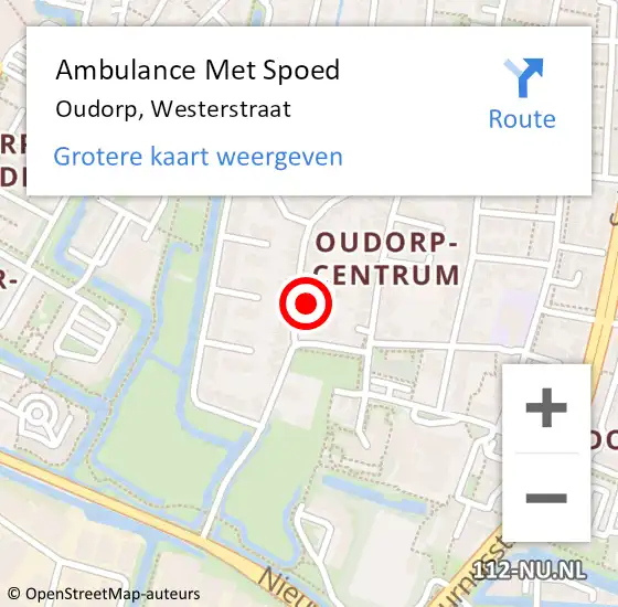 Locatie op kaart van de 112 melding: Ambulance Met Spoed Naar Oudorp, Westerstraat op 21 februari 2014 19:56