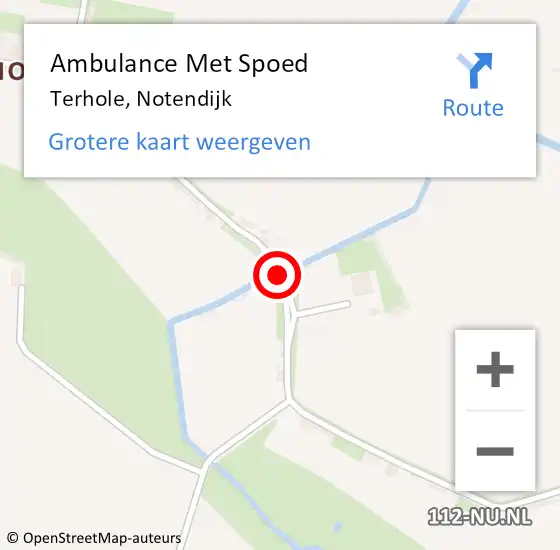 Locatie op kaart van de 112 melding: Ambulance Met Spoed Naar Terhole, Notendijk op 11 april 2018 21:37