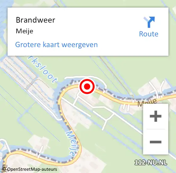 Locatie op kaart van de 112 melding: Brandweer Meije op 11 april 2018 21:58