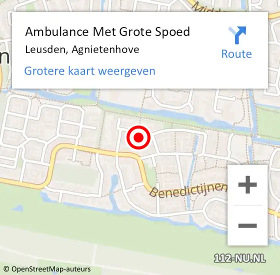 Locatie op kaart van de 112 melding: Ambulance Met Grote Spoed Naar Leusden, Agnietenhove op 11 april 2018 23:06