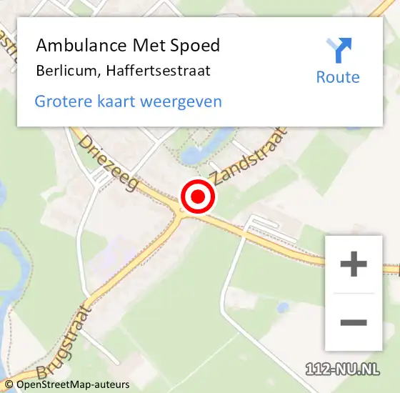 Locatie op kaart van de 112 melding: Ambulance Met Spoed Naar Berlicum, Haffertsestraat op 21 februari 2014 20:06