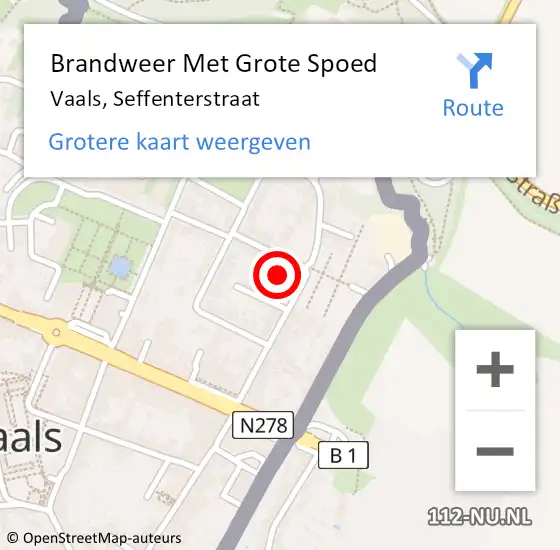 Locatie op kaart van de 112 melding: Brandweer Met Grote Spoed Naar Vaals, Seffenterstraat op 11 april 2018 23:18