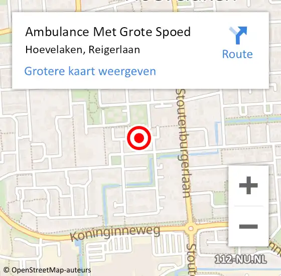 Locatie op kaart van de 112 melding: Ambulance Met Grote Spoed Naar Hoevelaken, Reigerlaan op 11 april 2018 23:58