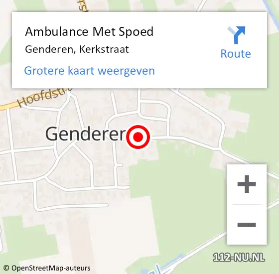 Locatie op kaart van de 112 melding: Ambulance Met Spoed Naar Genderen, Kerkstraat op 12 april 2018 02:39