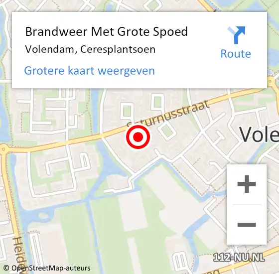 Locatie op kaart van de 112 melding: Brandweer Met Grote Spoed Naar Volendam, Ceresplantsoen op 12 april 2018 02:46