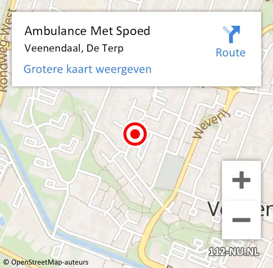 Locatie op kaart van de 112 melding: Ambulance Met Spoed Naar Veenendaal, De Terp op 12 april 2018 05:16