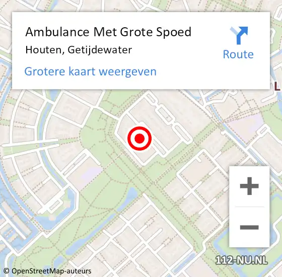 Locatie op kaart van de 112 melding: Ambulance Met Grote Spoed Naar Houten, Getijdewater op 12 april 2018 06:27