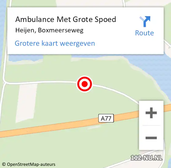 Locatie op kaart van de 112 melding: Ambulance Met Grote Spoed Naar Heijen, Boxmeerseweg op 12 april 2018 07:41
