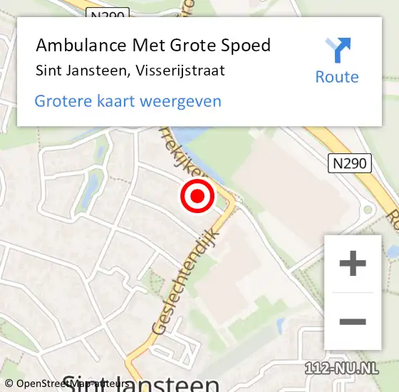 Locatie op kaart van de 112 melding: Ambulance Met Grote Spoed Naar Sint Jansteen, Visserijstraat op 12 april 2018 08:26